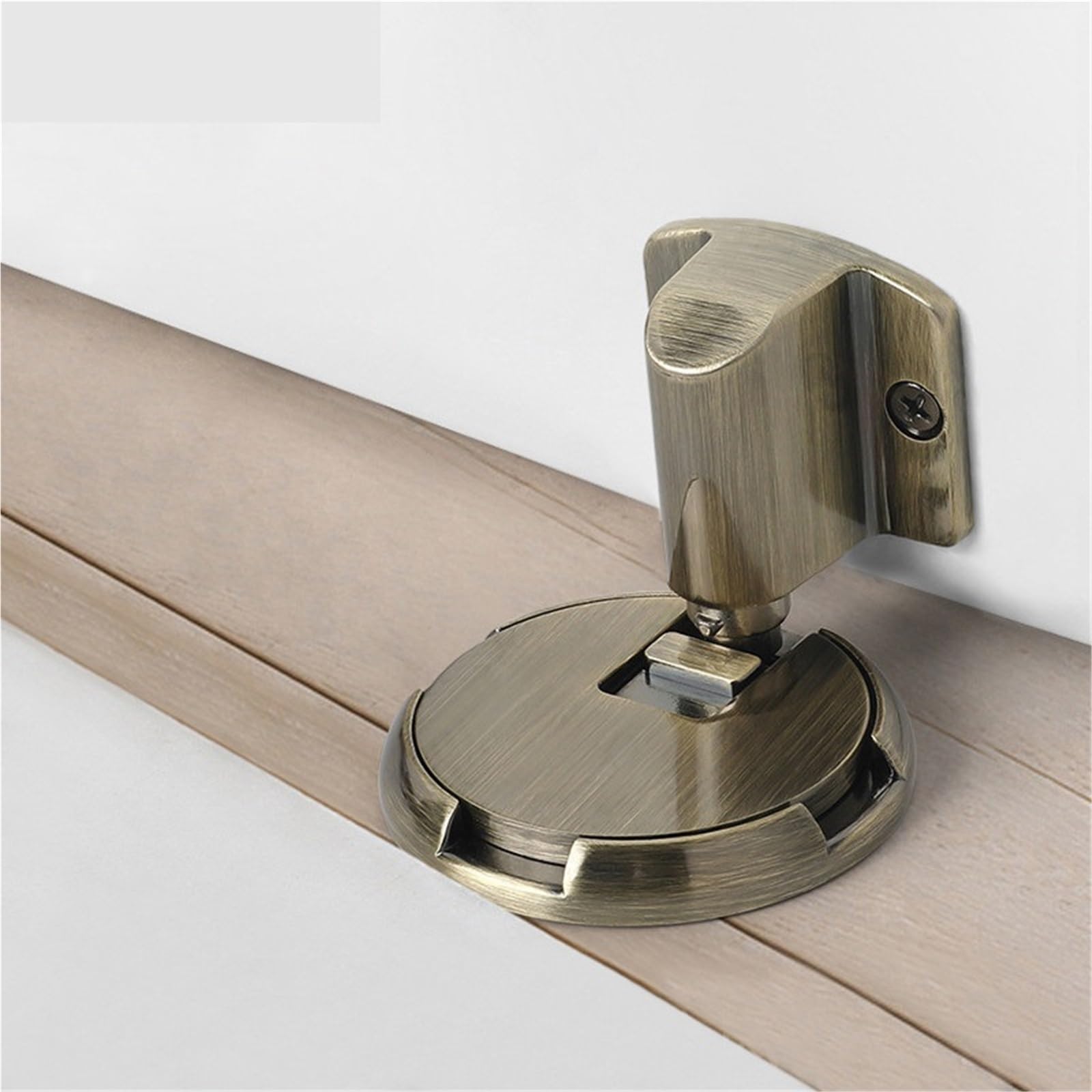 Tope de puerta mecánico aleación Zinc, soportes, suelo, herrajes for puertas muebles, 4 Uds para Puertas de Madera(Silver)