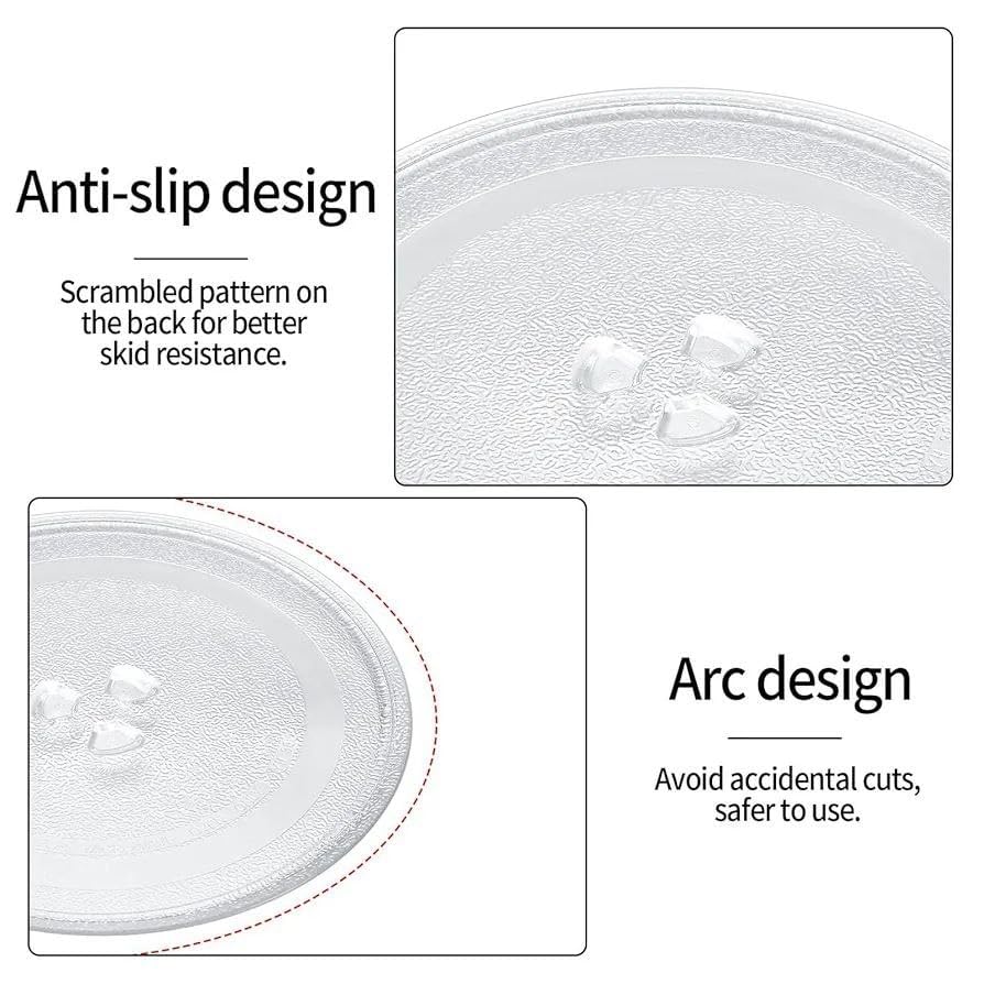 Image of Turntable Glass Plate /Tray for Microwave Oven, Compatible Oven Glass Cooking Tray /Plate for Panasonic with 21L LG Models Rotating Baking Glass Plate(NOT for Samsung Microwave)