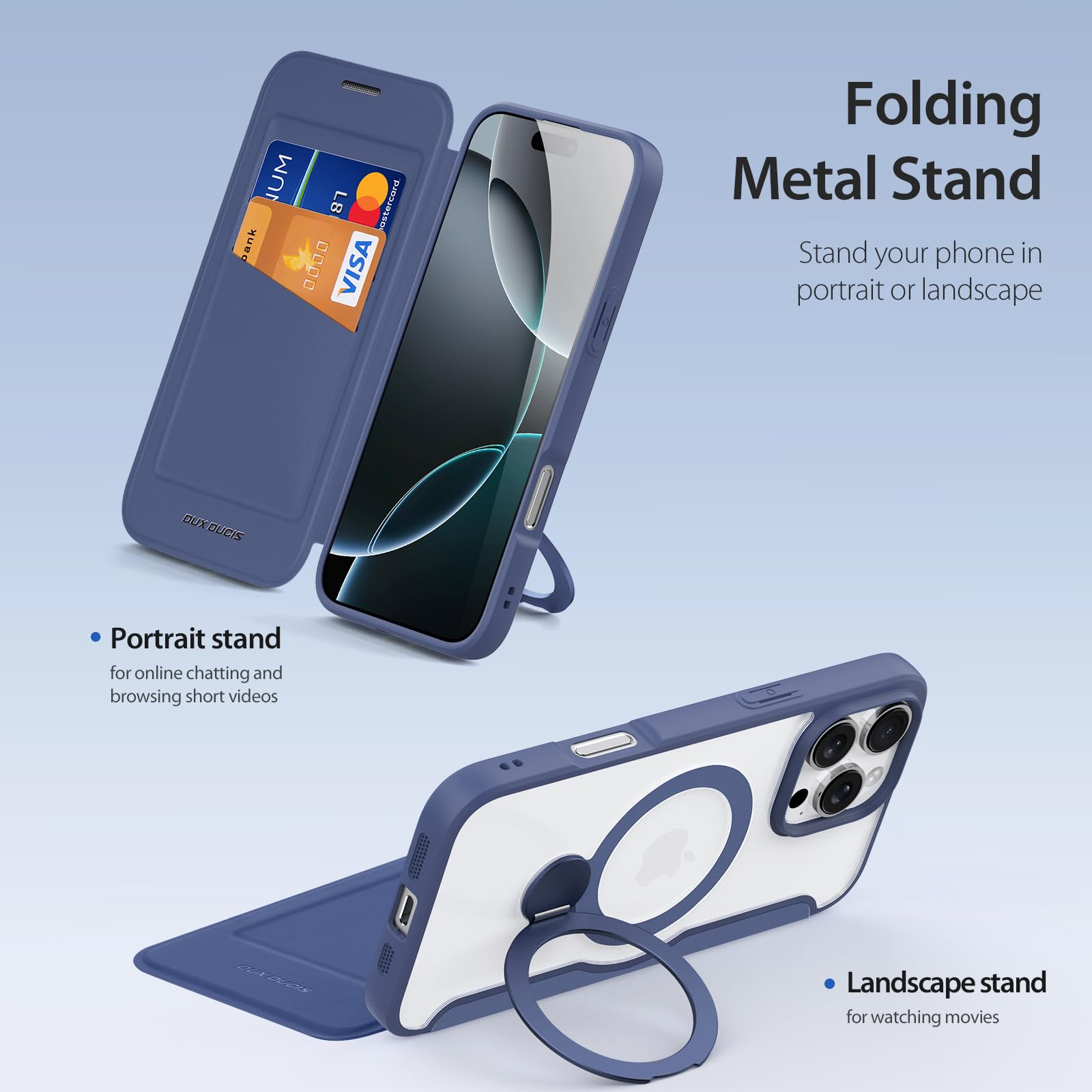 iPhone 16 Pro 用 ケース MagSafe 隠しスタンド ブラック NIMASO iPhone 16/Plus/Pro/Pro Max用ケース MagSafe対応 360