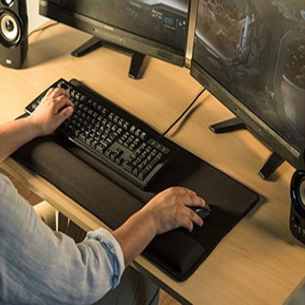 Große Schreibtischunterlage Schreibtischunterlage Schreibtischschutz Ergonomische Maus Handgelenkauflage Pad Anti-Müdigkeit Tastaturmatte Rutschfeste Schreibunterlage für Spiele Arbeiten Rot