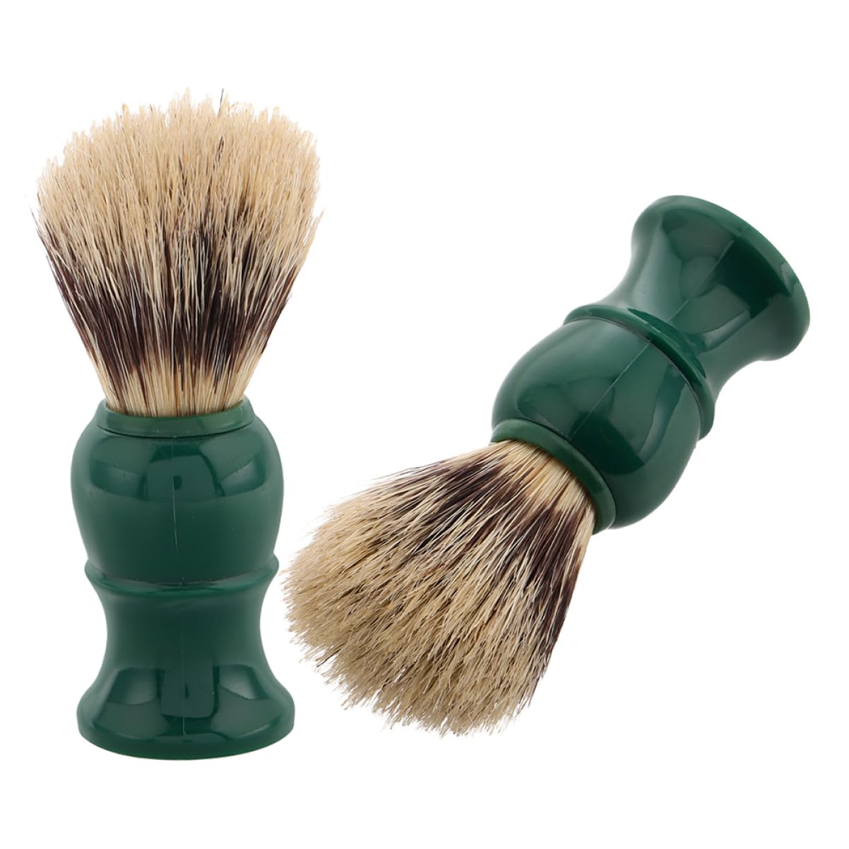 BESTYASH 2pcs Beard Brush Beard Scrubber Handle Shaving Brush Shaving Accessories Men Curly Hair Brush Barber Supplies Shaving Brushes for Men Facial Cleansing Brush Green