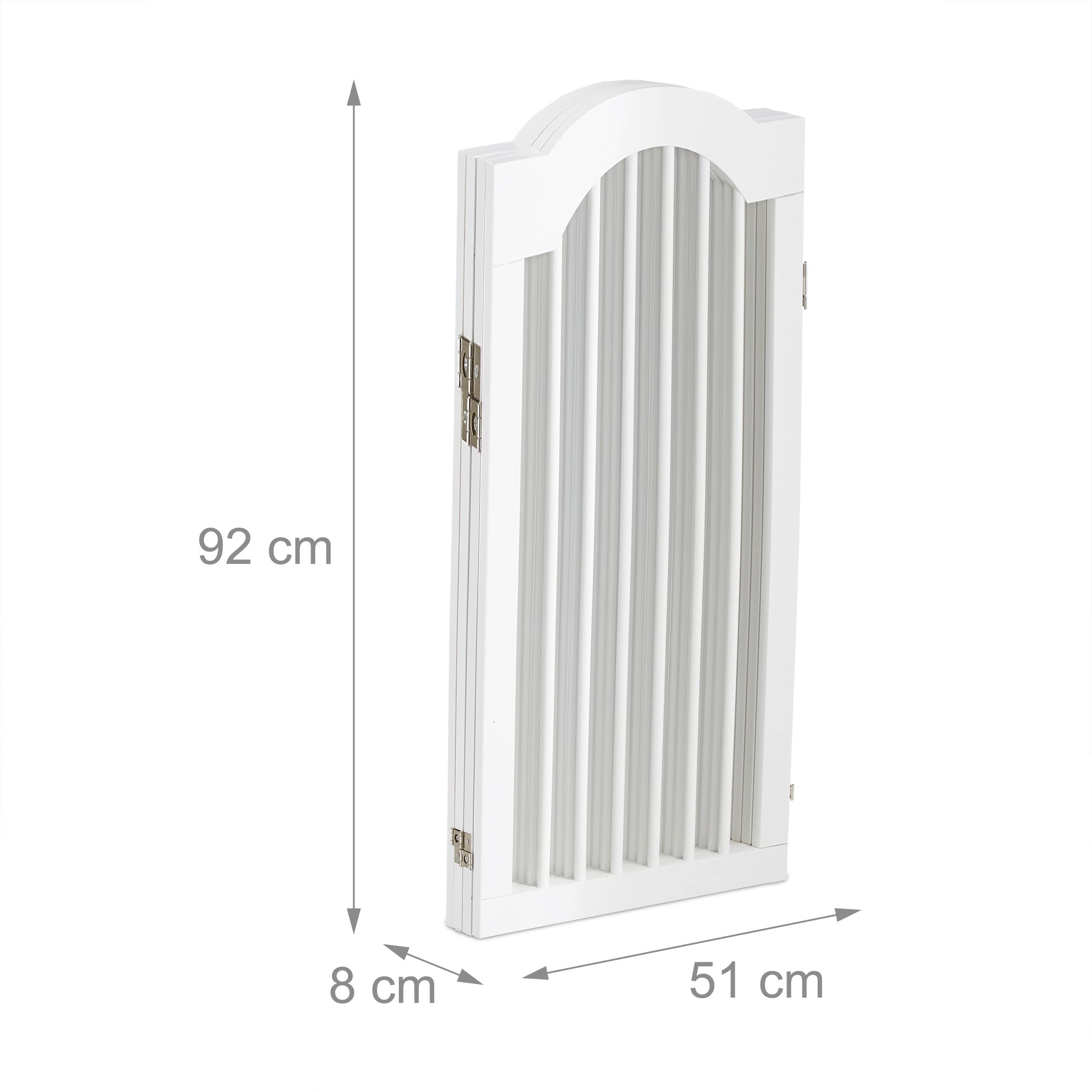 Relaxdays Barrera Seguridad Perros, 4 Paneles, Alto 92 cm, Valla Protección Mascotas, Plegable, 92x205 cm, Blanca