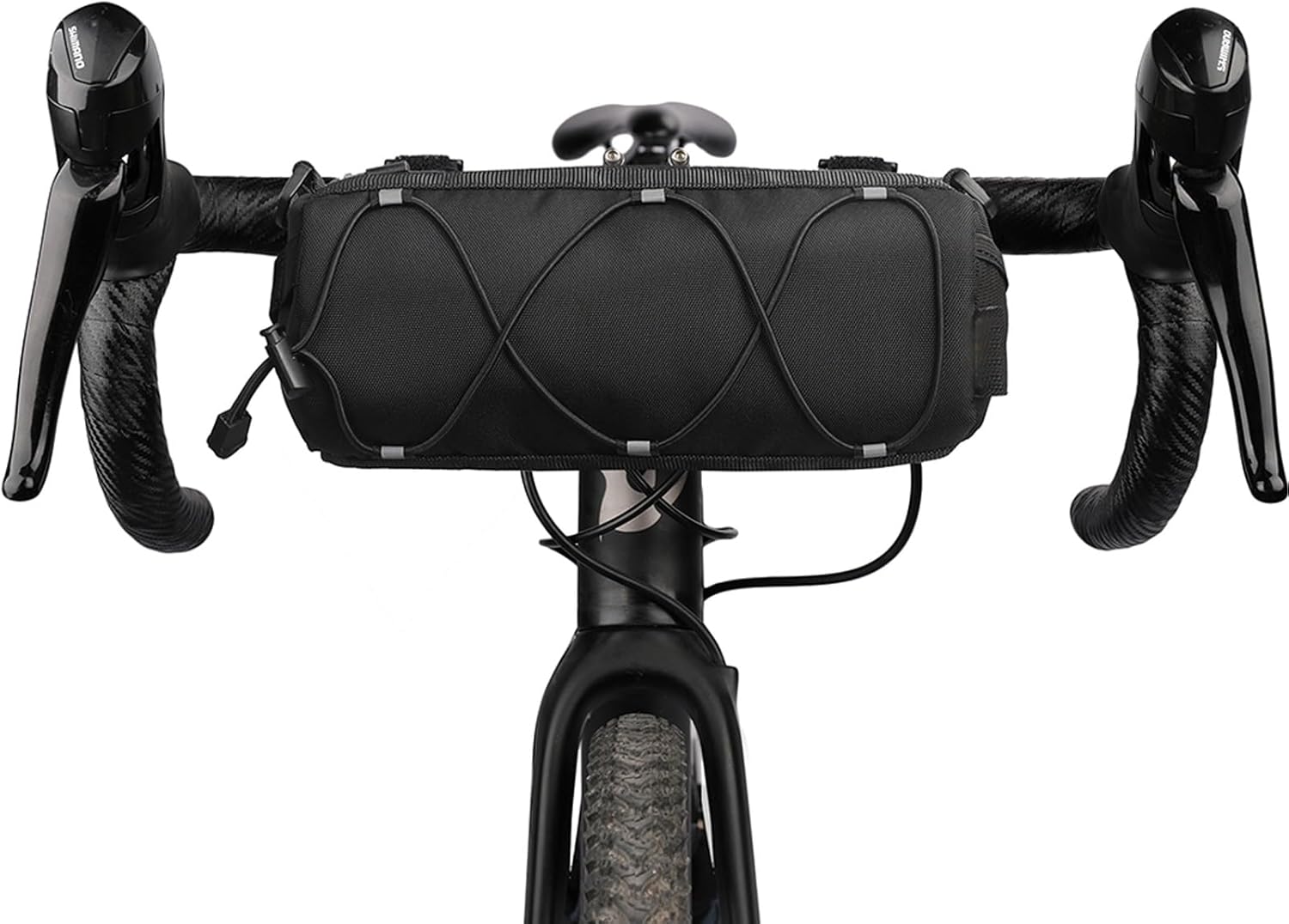 Bike Bag Portable Handlebar Bag, Multi-purpose Bicycle Front Bag with Shoulder Strap, High Visibility Reflective Bike Frame Tube Bag(Black)
