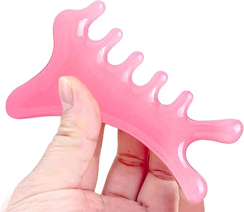 Miniatura 9 de WOLAIYE Peine de masaje 4 en 1, herramienta Gua Sha, herramienta de masaje para cuello, cuerpo, cara, ojos, herramienta para levantar la mandíbula,