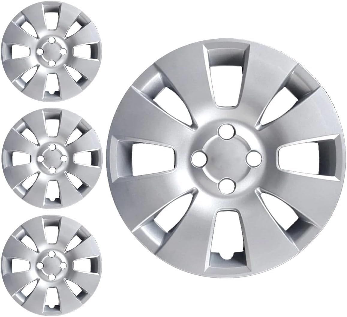 RYELDOM Copricerchi 15 Pollici per Toyota Yaris 2006, Set 4 Coppe Ruota in Nylon Flessibile Resistenti, Copricerchi Auto 15", Made in Italy