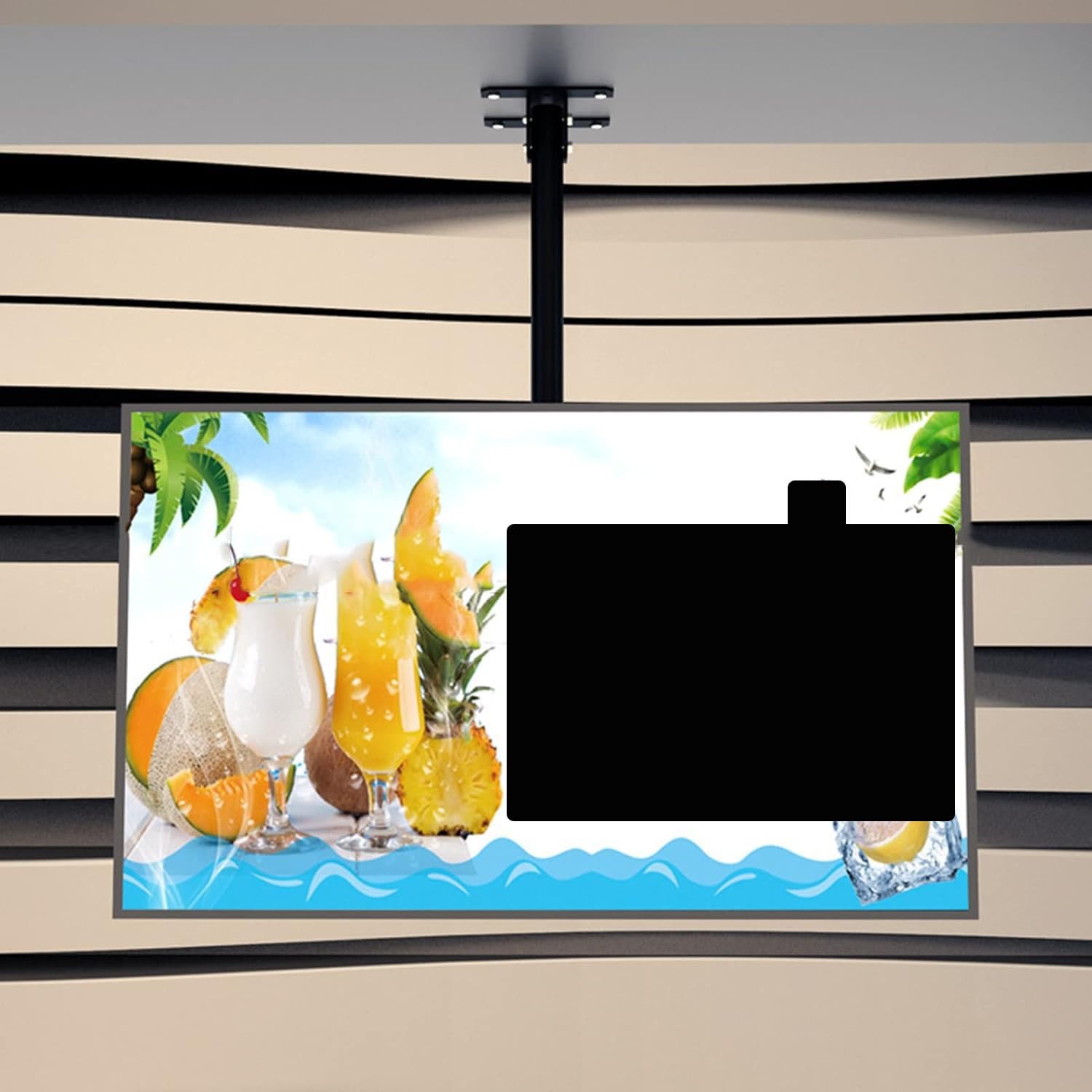 Support TV plafond pivotant inclinable pour installation écran sur voûte