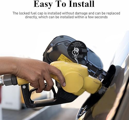 Miniatura 6 de Depósito de combustible con tapa de gasolina con llave, tapa de combustible de bloqueo compatible con Toyota 4Runner, Chevy Silverado 1500 2500