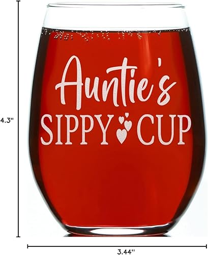 Miniatura 8 de CARVELITA Promoted To Aunt Est 2024, copa de vino sin tallo de 15 onzas, anuncio de embarazo para tía, tía nueva, regalo para tía de sobrina,