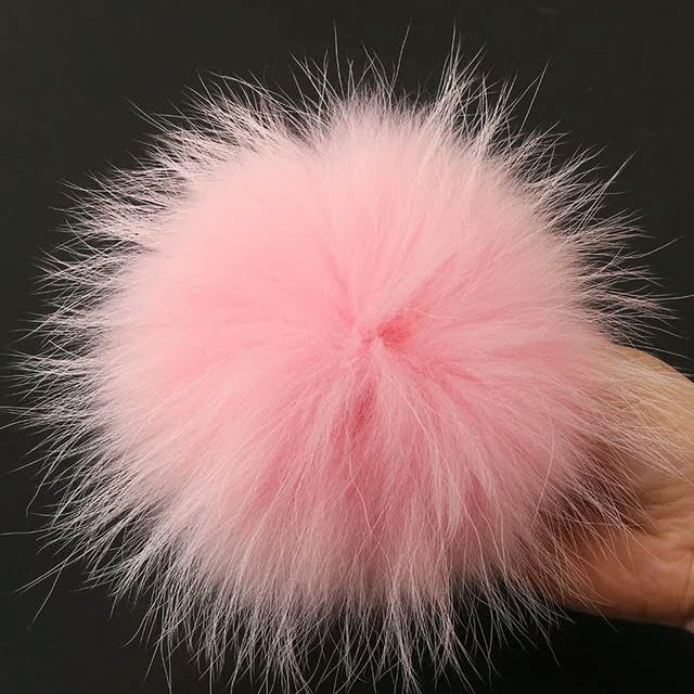 Pompones de piel Real 15-16cm DIY pompones de piel bolas pompón de pelo Natural para gorras bolsos accesorios para bufandas pompones artesanales