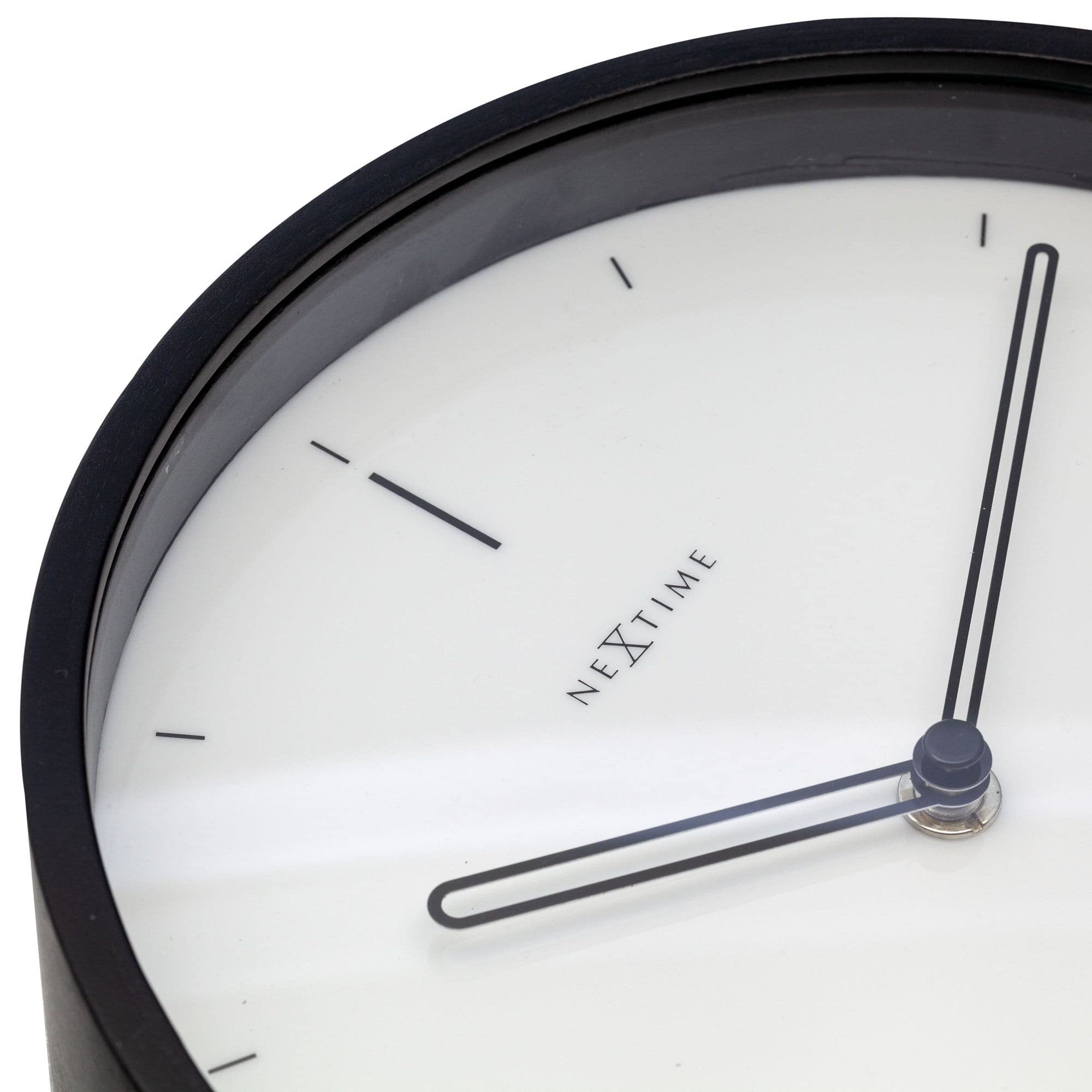 Niezwykły zegar stołowy NeXtime 5225WI Noa Table, bardzo elegancki i nowoczesny, wykonany z drewna, biały 27x21x6,5cm