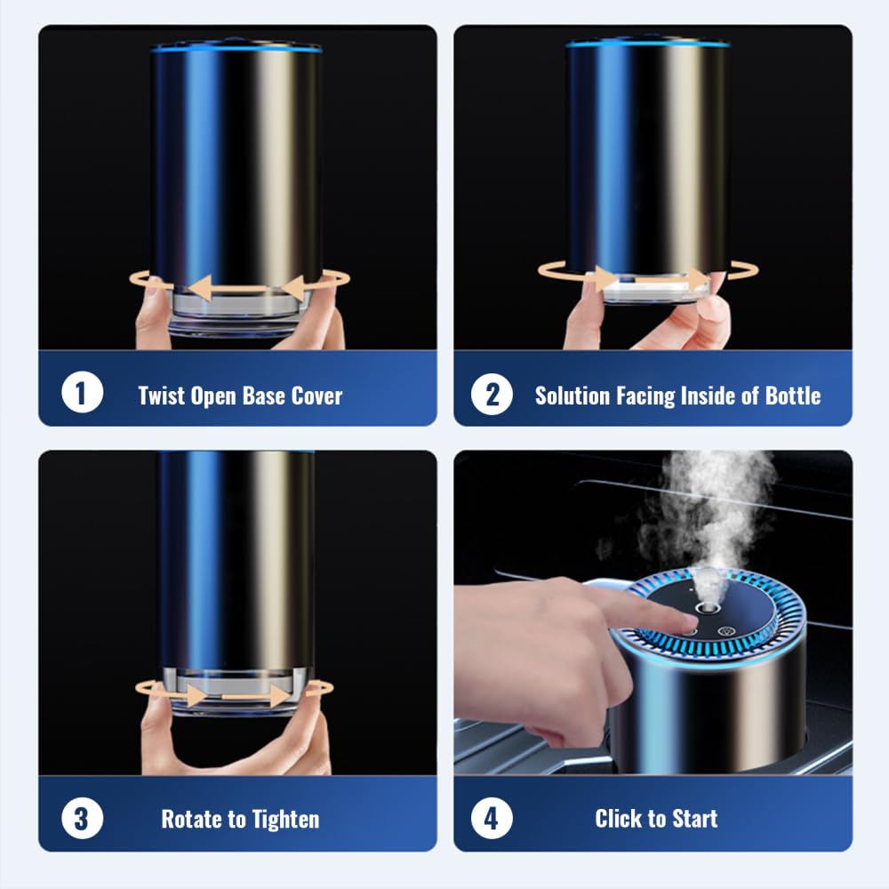 Difusor de perfume para coche, concentración de perfume ajustable, con proyector de estrellas, para coche, hogar, oficina, dormitorio
