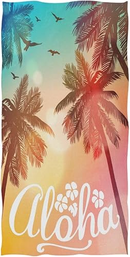 Miniatura 10 de Naanle Hermosas toallas de mano con estampado de peces de arrecife de coral para baño, hotel, gimnasio y spa (16 x 30 pulgadas)