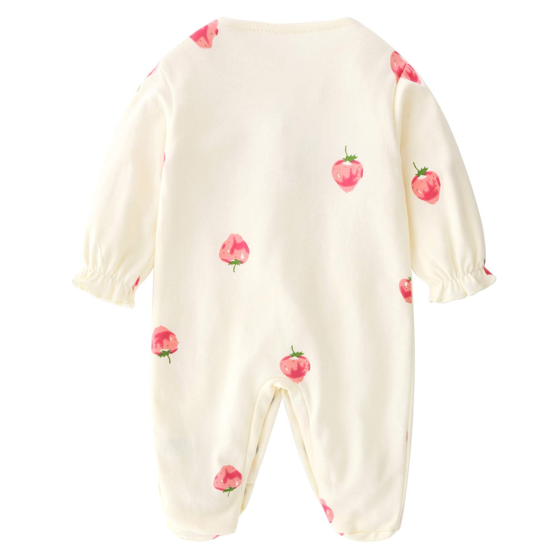 WYTbaby Pagliaccetto Neonato Invernale In Pile - Manica Lunga Con Stampe - Tuta Calda 3-18 Mesi - 3