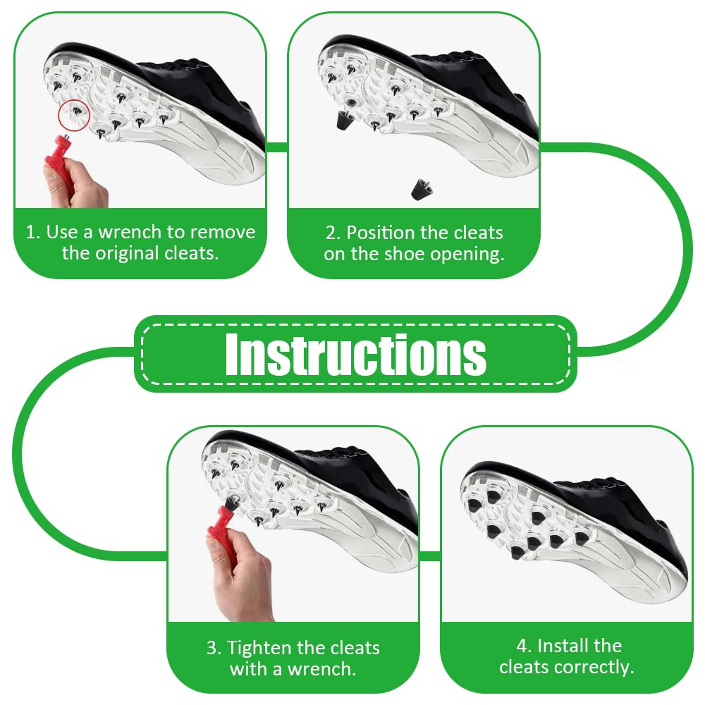12 Pièces Crampon Plastique a Visser Foot 13/16 mm, Crampons de Rechange en Aluminium pour Chaussures de Football en Nylon Conception Effilée AntidéRapante pour Une Meilleure Traction (Noir)