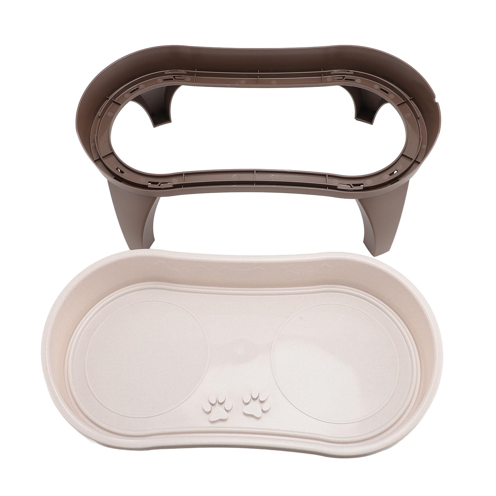 Cryfokt Bandeja de Alimentación para Mascotas Elevada, Fácil de Montar, Pies a Prueba de Arañazos, Protección para el Cuello, Soporte Elevado para Cuenco para Perros, Cantidad de Plástico