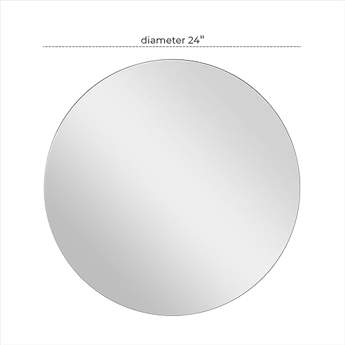 Miniatura 3 de Deco 79 Espejo de pared simplista de madera con marco minimalista fino, 24 x 1 x 24 pulgadas, blanco