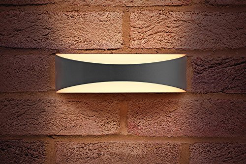 Wave Wall Light IP65 7w 310lm 3000K Dark Grey