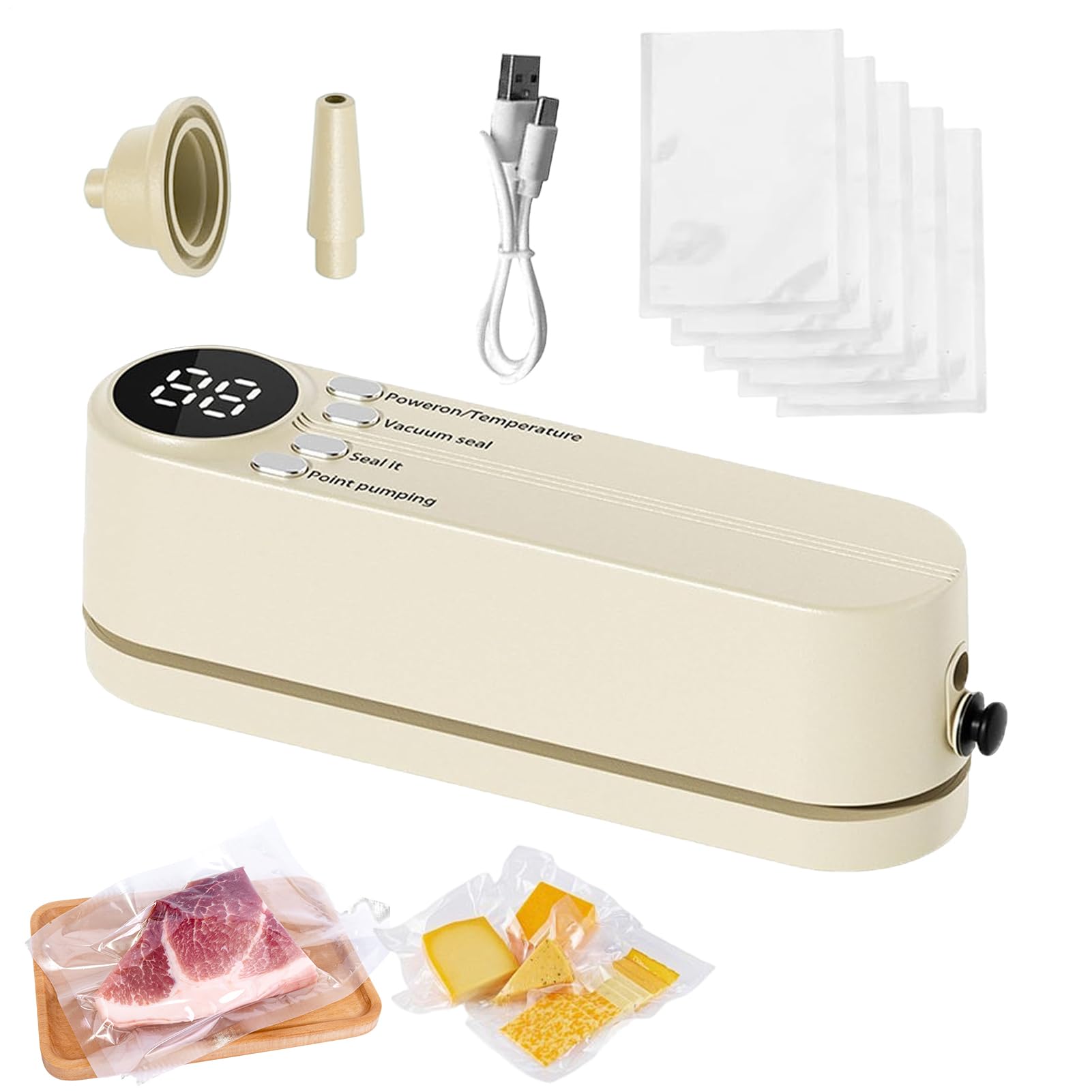 Scelleuse sous vide sans fil anti humidité pour la conservation des grains et poudres