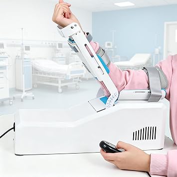 Electric Arm Rehabilitation Device, Elbow Brace Exerciser with Remote, Adjustable -5 to 145 Degrees for Mobility Training, Suitable for Post-Surgery and Limited Mobility Recovery