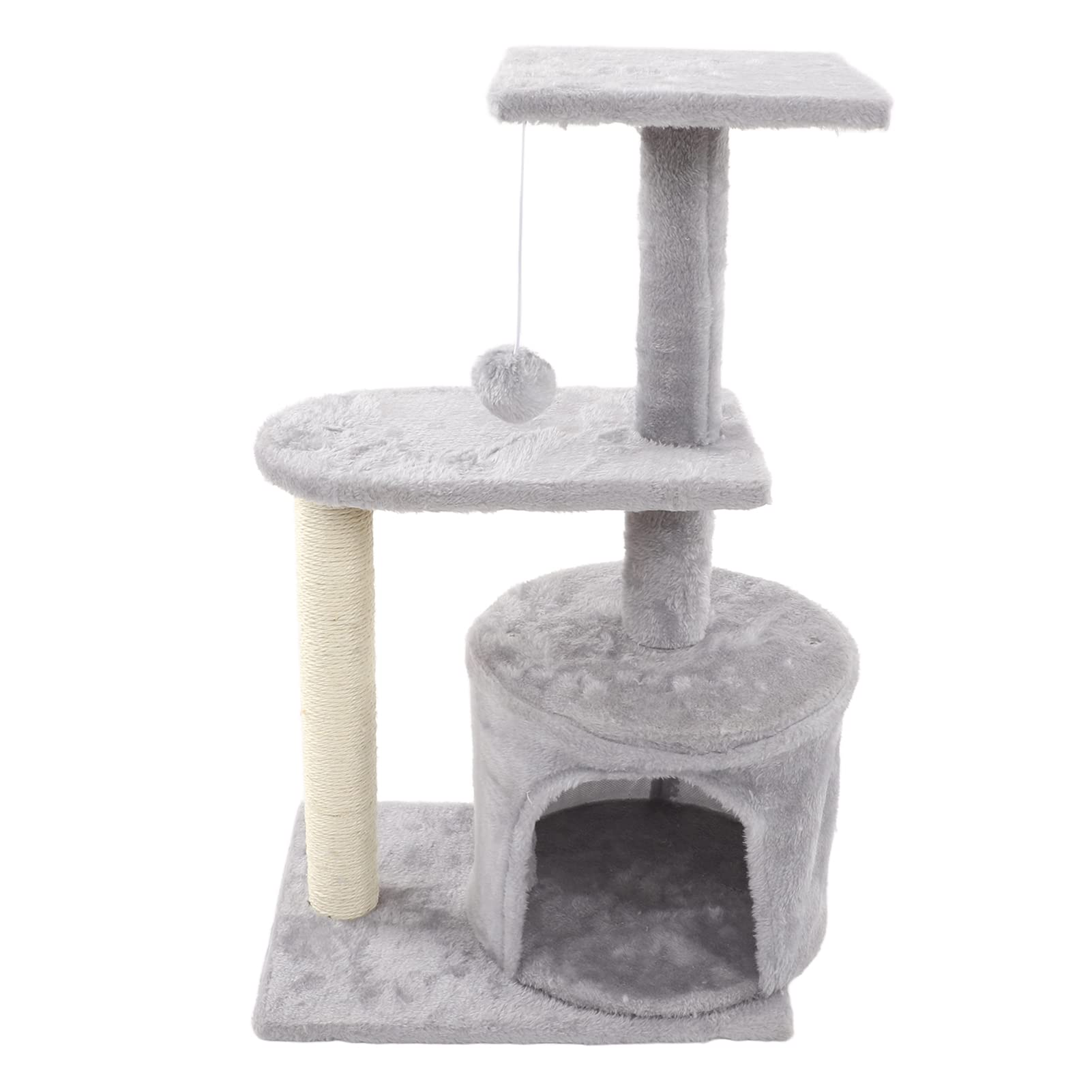 Torre Rascadora para Gatos, Juguete Resistente para árbol con Bola de Felpa Colgante para Todas Las Estaciones, Adecuado para Familias con Varios Gatos