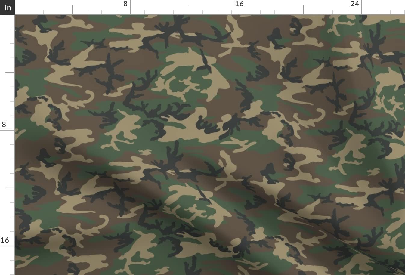 Spoonflower Fabric - Woodland Camo Scale Camouflage Green Brown Beige Army Outdoors Printed on Minky Fabric by The Yard - Sewing Baby Blankets Quilt Backing Plush