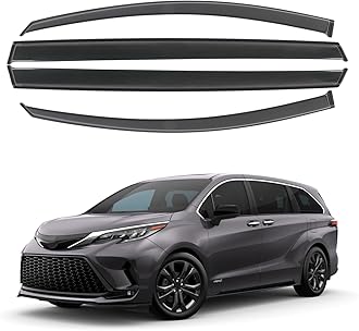 Rain Guards Fits for 2021-2024 Toyota Sienna, Outside Mount Side Window Wind Deflectors, Smoke Tinted Vent Window Visors Shield 2021 2022 2023 2024
