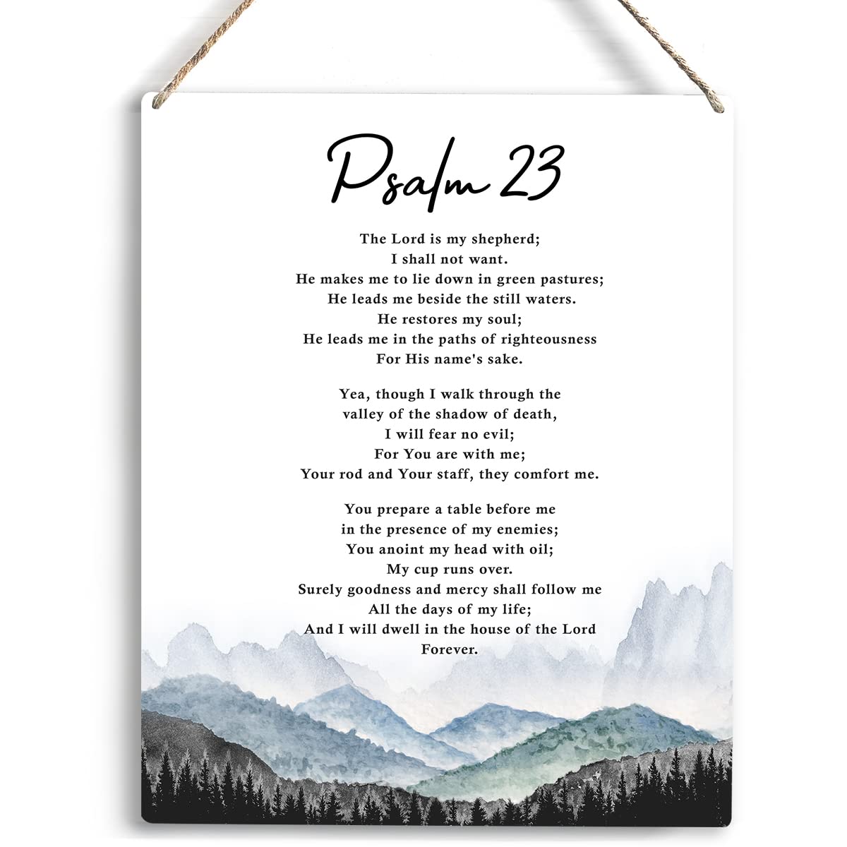 Preeklen Tin Sign 081 Christian Gifts Wall Decor Psalm 23 The Lord Is My Shepherd Bible Verse Wall Art Christian Religious Wall Decor Rustic Metal Signs For Home Office Baptism Decorations Gifts 8X12 Inch