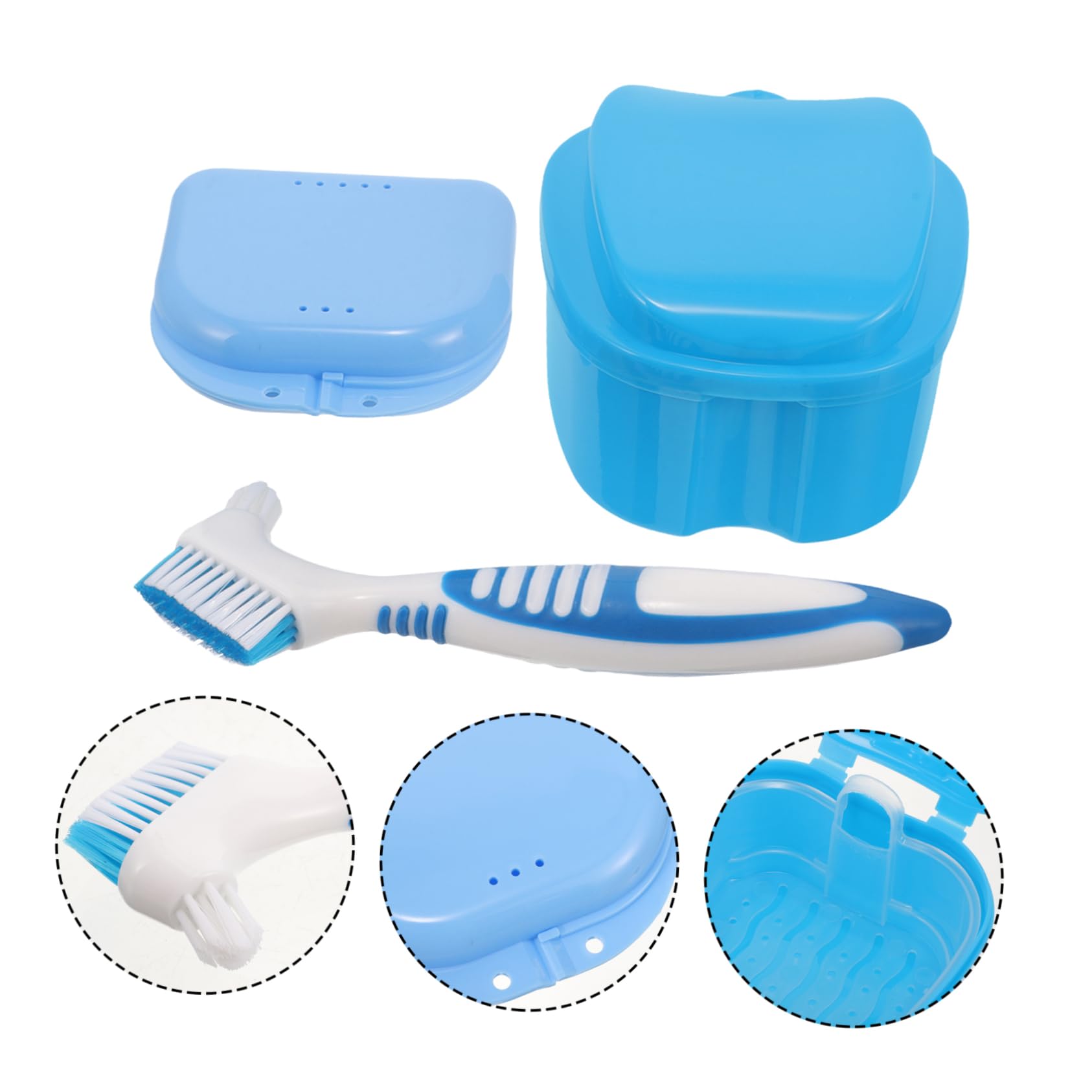 CALLARON 5 Ensembles Coffret Prothese Pour Récipient Affaire De Ménage Étui à Dentier Multi-usage Accessoire De Dentier Faux Conteneur Plastique