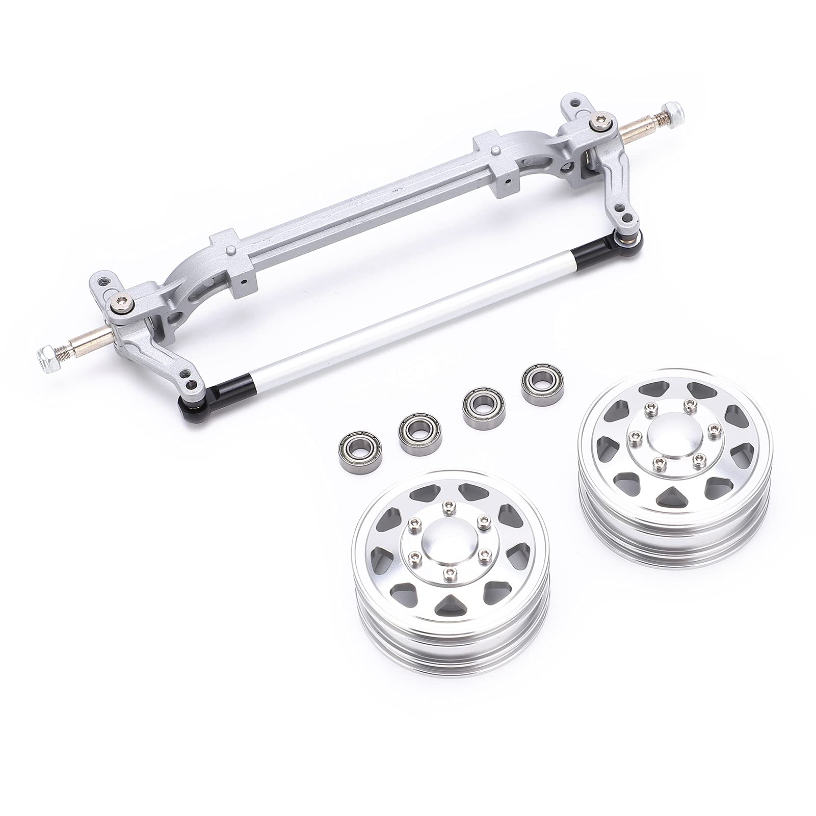 Ruota per Autotreno RC Antiruggine, Robusta Lega di Alluminio, Sostituzione Ideale per Modellini di Auto in Scala 1/14, Confezione da 2