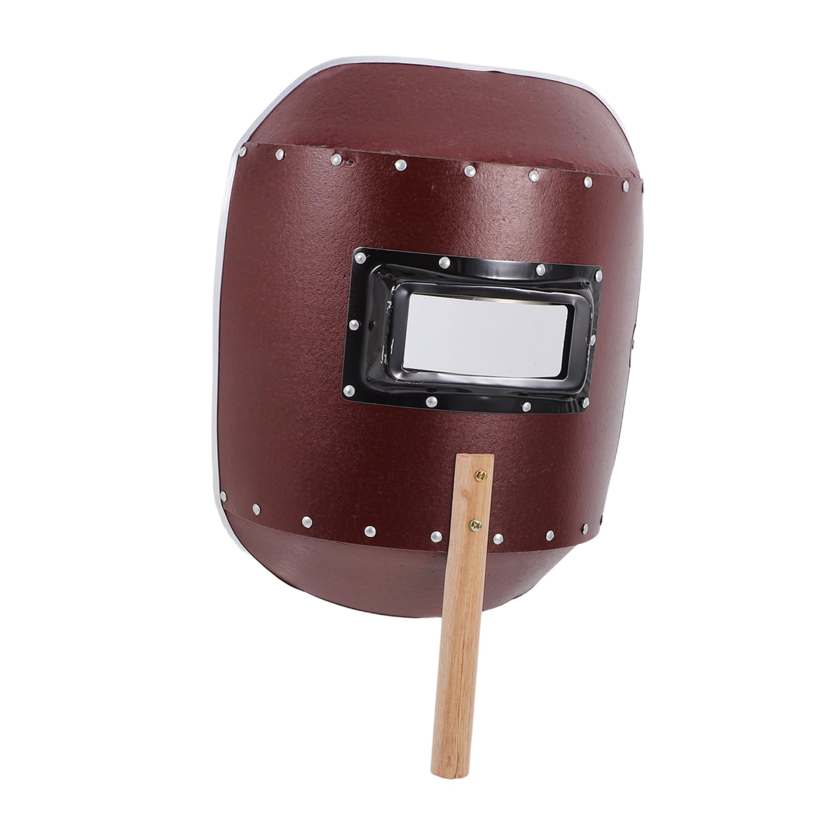 PRETYZOOM Safety-focused Welding Helmet Handheld Face Mask Wood Handle Electric Welding Protection Spark Splash Shield