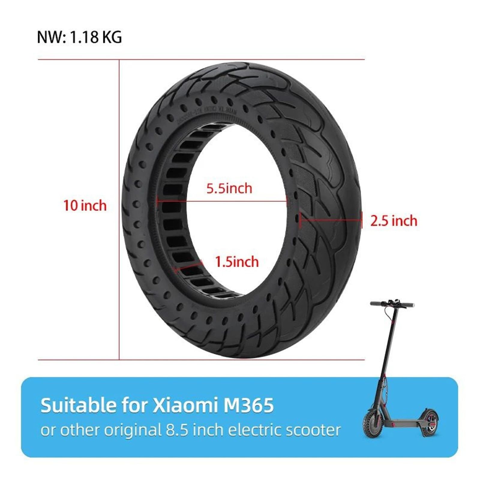 Neumático Sólido,Compatible With Patinete Eléctrico,for Xiaomi,
