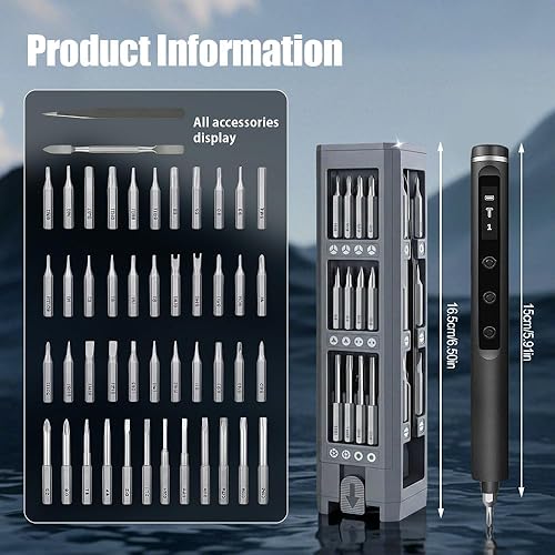 Miniatura 7 de Juego de destornilladores 44 en 1, nuevo destornillador portátil de aluminio para reparación de electrónica, puntas magnéticas, destornilladores