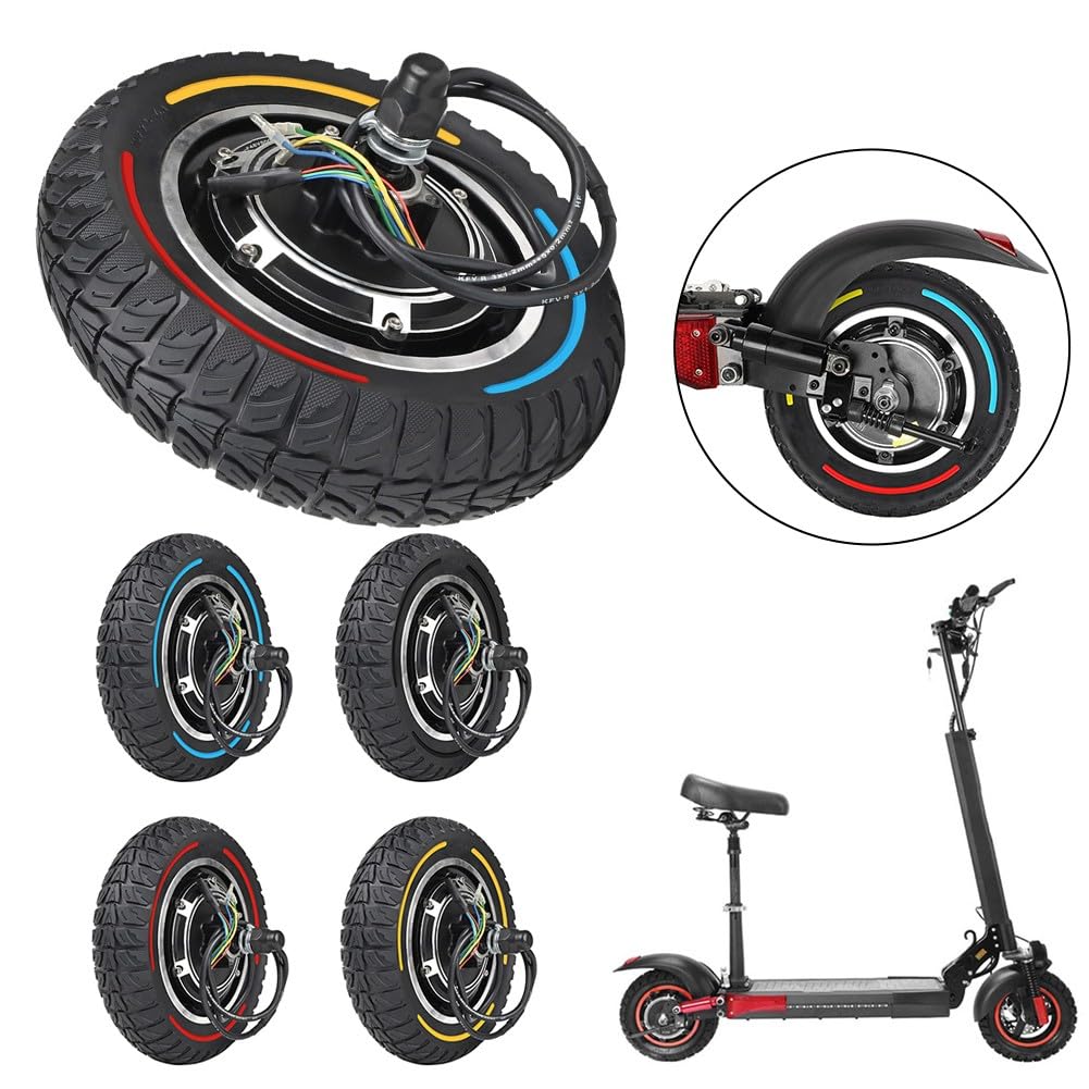Whychstore Moteur de roue arrière de scooter électrique de 25,4 cm, 48 V 500 W pour Kugoo 4/4 Pro, ensemble de moteur gonflable avec cadre en alliage d'aluminium