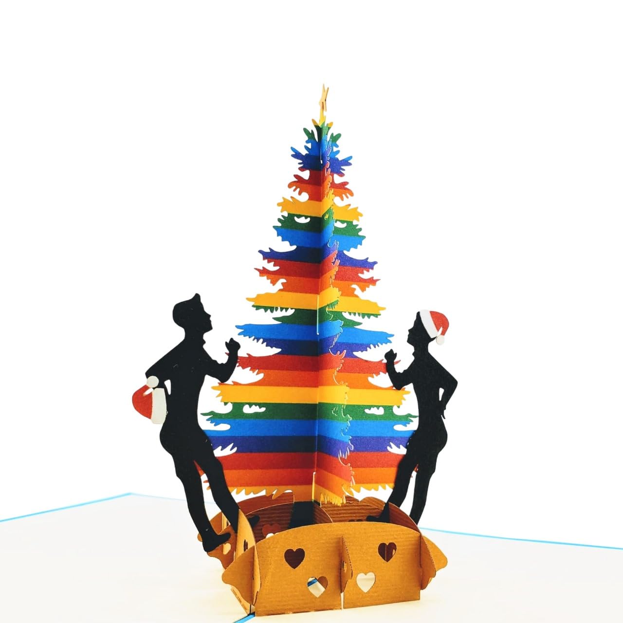 iGifts And Cards - Tarjeta de felicitación 3D, diseño de Navidad con texto en inglés"Season's Greetings, Holiday Season, X'Mas, Feliz Navidad, Pride, Joy, Hope, Happiness