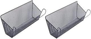 Lot De 2 Pièces Chevets De Lit Paniers De Rangement Maille Caddie De Rangement à Suspendre 39x10x18cm Idéal pour Livres Téléphones Boissons Petits Objets Lampe de Poche Jouet (Noir, 2)