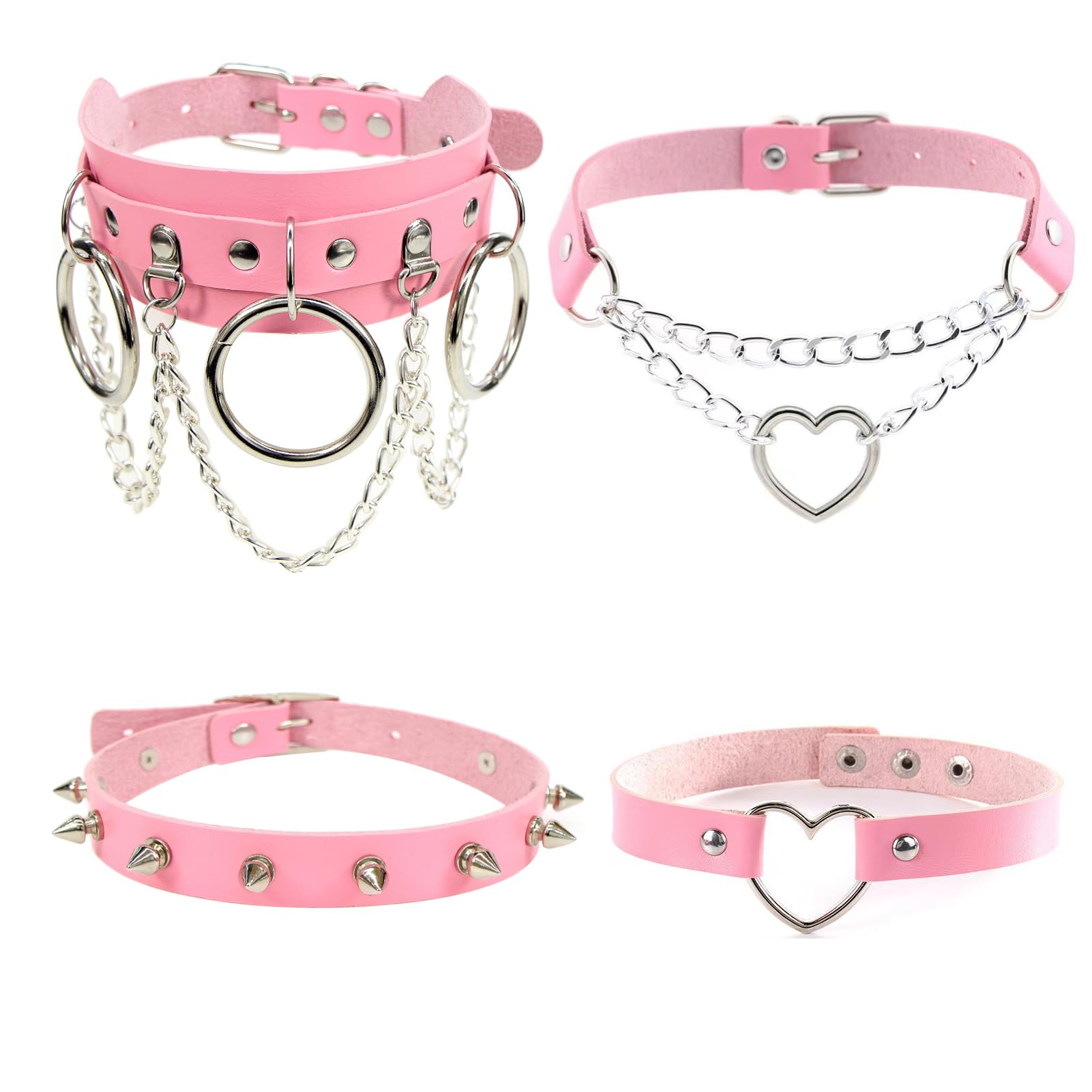4Pcs Halloween Steampunk Love Heart Choker Set