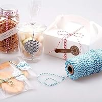 Vista 5 de Forart Cuerda de Navidad Hilo de cocina a rayas, cuerda de yute natural, cuerda de algodón para envolver regalos, manualidades, jardinería, 328.1 ft
