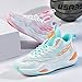 Bacury Womens Mens Basketball Shoes Breathable Non Slip Fashion Sneakers Lightweight Unisex-Adult Outdoor Sport Shoe Green Pink Size 9