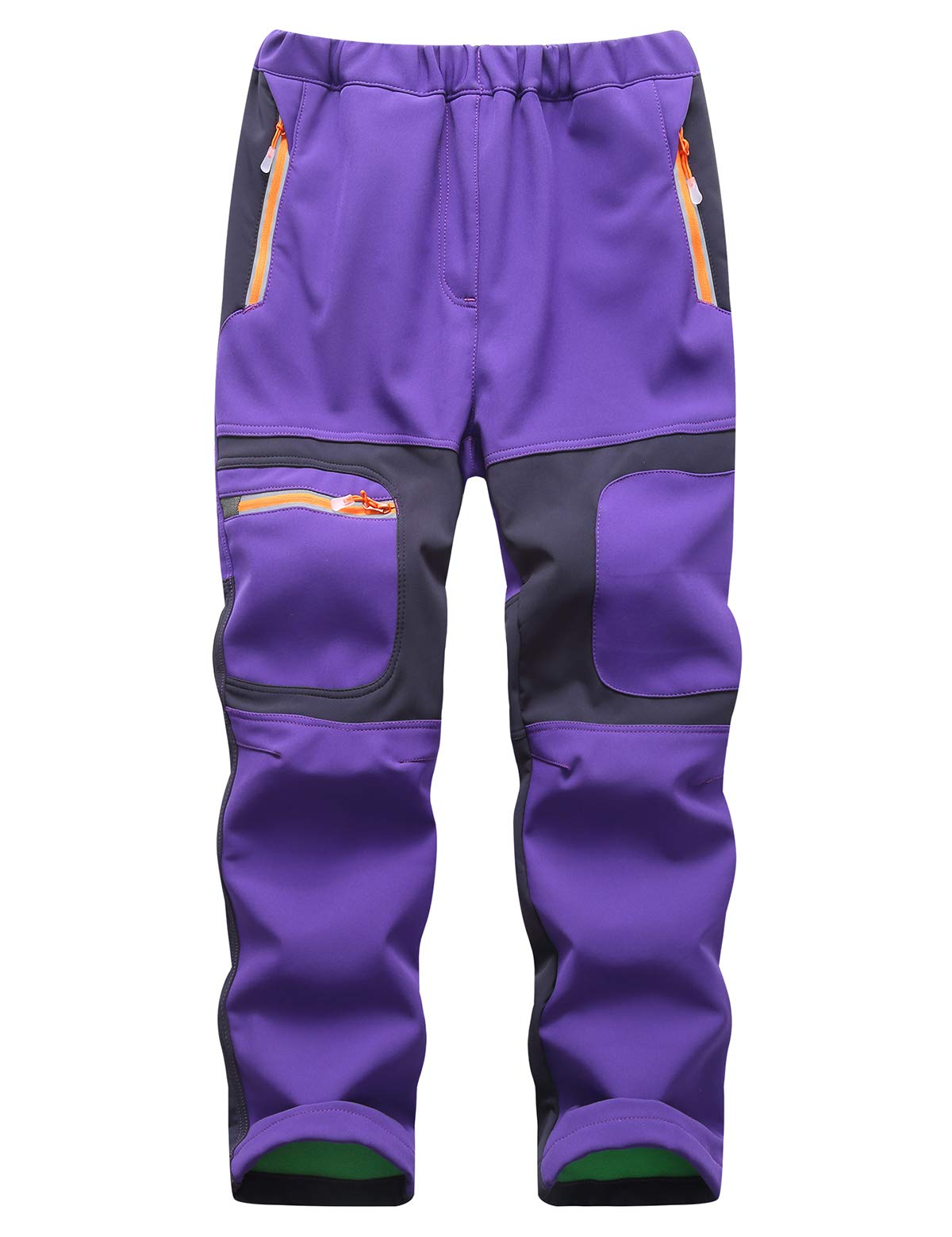 Echinodon Pantalones de softshell con forro, resistentes al viento y al agua, cálidos, para niños, niñas, invierno, para exteriores