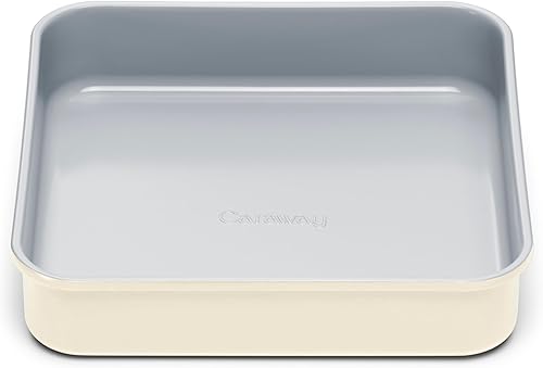 Caraway Molde Cuadrado de 9" - Revestimiento Cerámico Antiadherente - Libre de Químicos Permanentes - Molde para Pasteles Perfecto para Brownies,