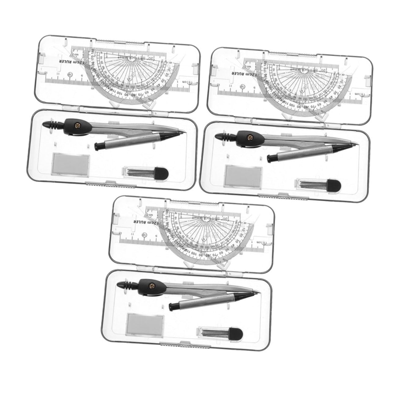 15 Boîtes Kit de Complet Boîtes Compas de Dessin avec Règle Rapporteur et Set de Traçage pour Étudiants Architectes et