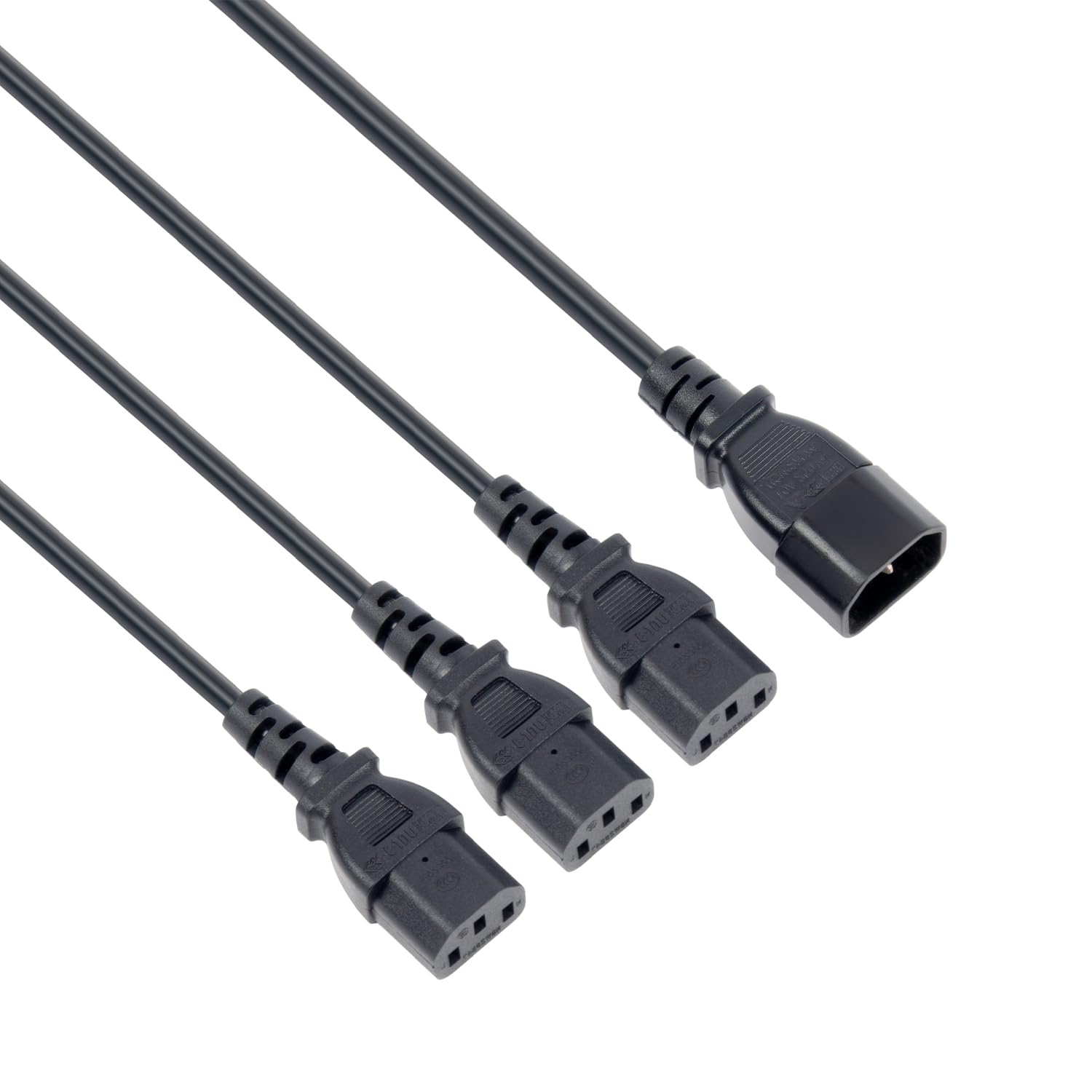 VulTech MU-UPS04 Cavo Sdoppiatore Splitter di Alimentazione per UPS | Ingresso 1x IEC C14 a Tripla Uscita 3x C13 | Multipresa Flessibile 1m | Max Carico 3000W 10A 250V per Server, Monitor e Ufficio