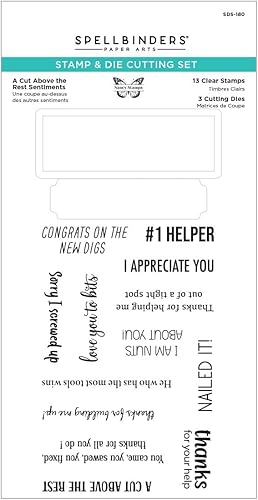 Spellbinders A Cut Above The Rest Sentiments by N Clear - Juego de sellos y troqueles de metal