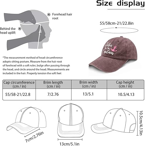 Miniatura 3 de Gorra de béisbol ajustable con texto en inglés "Dad Hat dibs on The Captain Dad" para mujer
