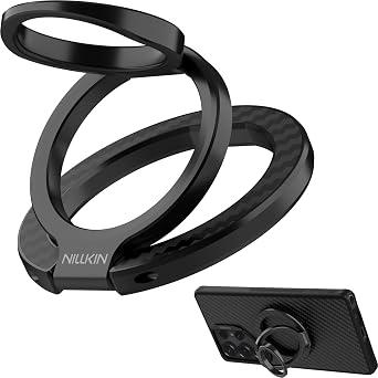 Nillkin FiberSnap for Magnetic Phone Ring Holder for MagSafe, Magnet Cell Phone Grip Stand Finger Ring Kickstand Two-Sided Magnetic Compatible with iPhone 16 Pro Max 15 14 13 12 MagSafe Accessories