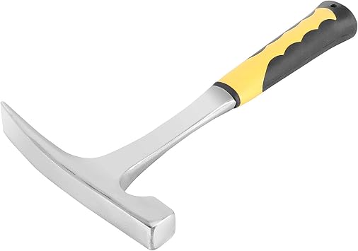 2 PCS 32 OZ 11.9 Inch Rock Pick Hammer, High Carbon Steel Brick Hammer with Non-Slip Shock Absorbing Grip, Polished Flat Head Geology Hammer for Mining