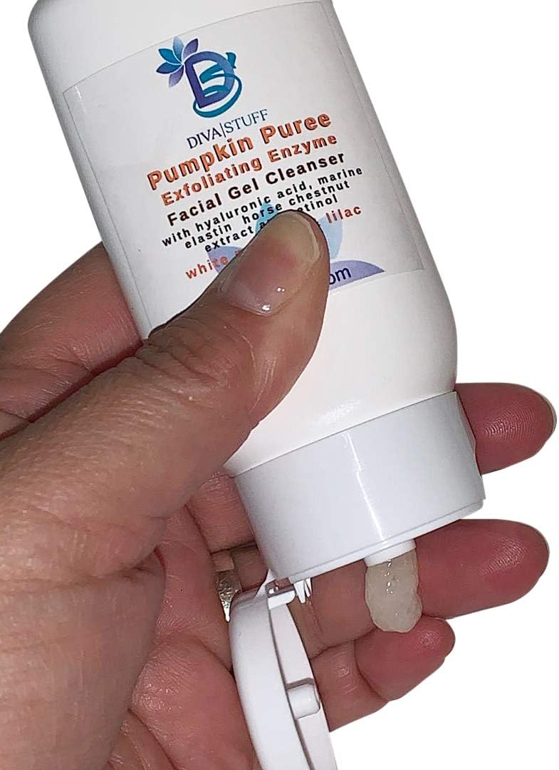 Diva Stuff Pumpkin Puree Exfoliating Enzyme Facial Gel Cleanser, With Hyaluronic Acid, Marine Elastin, Horse Chestnut and Retinol, , 2 oz