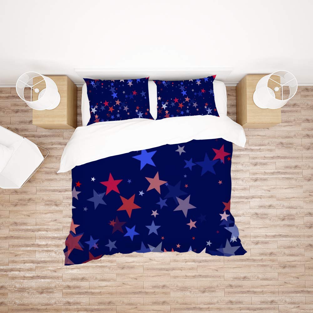 Parure de lit King facile d'entretien et drap ultra doux motif étoiles