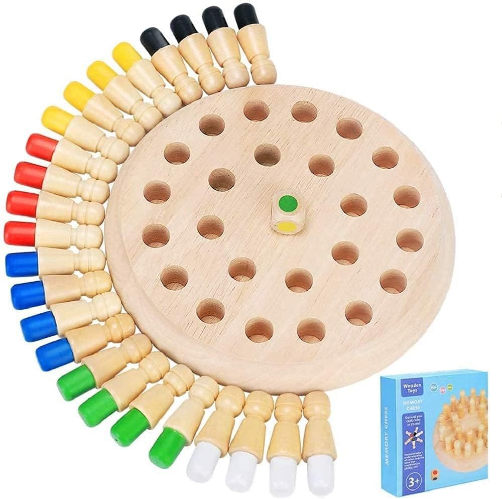 Royals hub Wooden Memory Match Stick Chess Game Set, Funny Block Board Game Children Learning and Educational Parent-Child Interaction Toy Brain Training Games for Kids