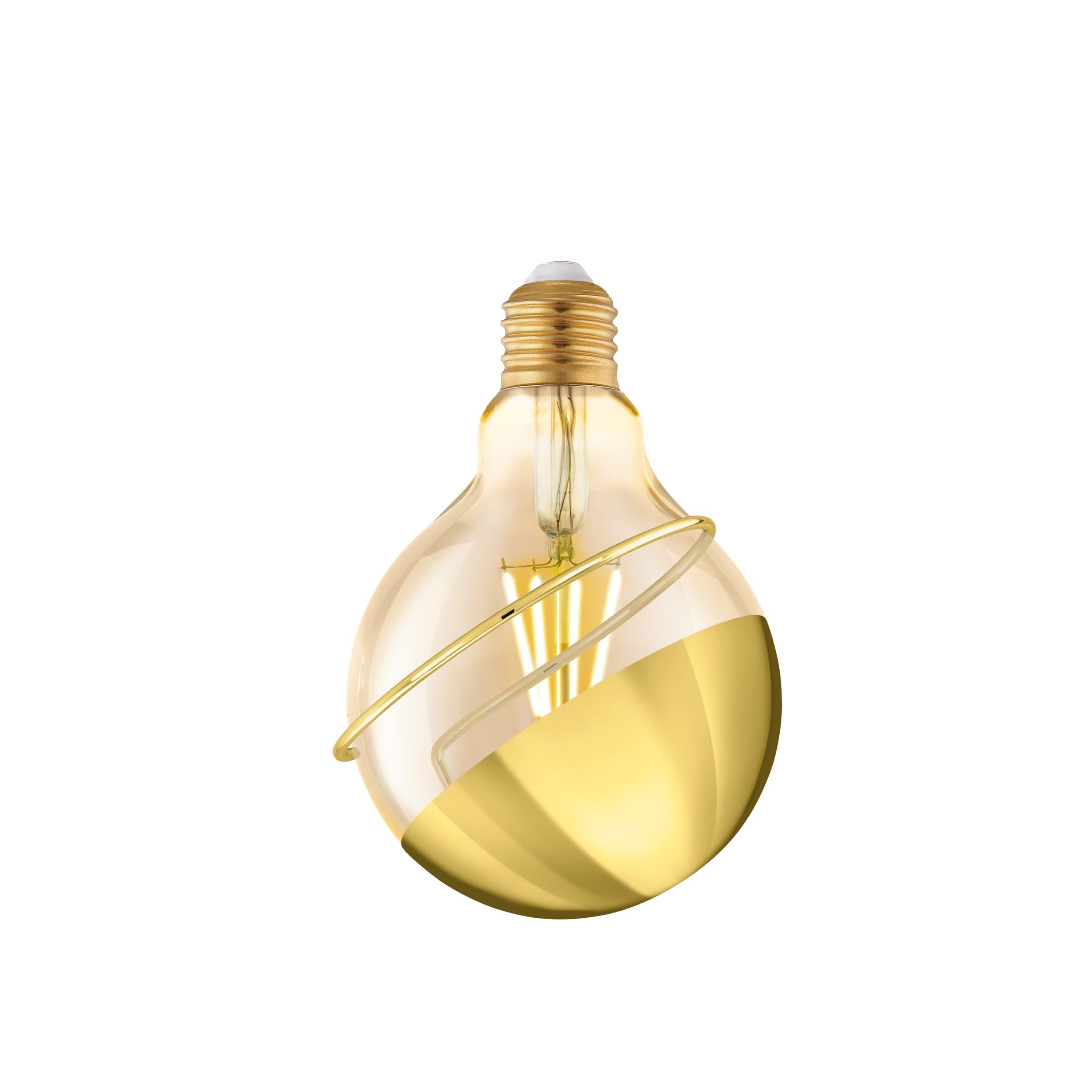 EGLO LED E27 Lampe, Amber Vintage Glühbirne, Globe für Retro Beleuchtung | 4 Watt (entspricht 30 Watt), 330 Lumen, warmweiß, 2200 Kelvin, Leuchtmittel, Edison Glühlampe G95, Ø 9,5 cm